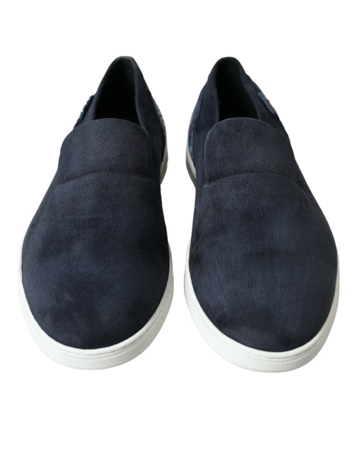 Dolce & Gabbana Elegant Blue Suede Leather Men's Loafers