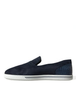 Dolce & Gabbana Elegant Blue Suede Leather Men's Loafers