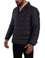 Dolce & Gabbana Elegant Dark Blue Silk Blend Men's Jacket