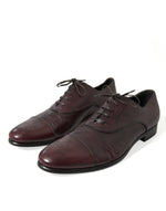 Dolce & Gabbana Elegant Burgundy Leather Derby Men's Shoes