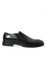 Dolce & Gabbana Elegant Black Leather Studded Men's Loafers