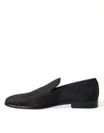 Dolce & Gabbana Elegant Black Brocade Dress Men's Loafers