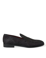 Dolce & Gabbana Elegant Black Brocade Dress Men's Loafers