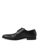 Dolce & Gabbana Elegant Black Leather Derby Dress Men's Shoes