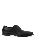 Dolce & Gabbana Elegant Black Leather Derby Dress Men's Shoes