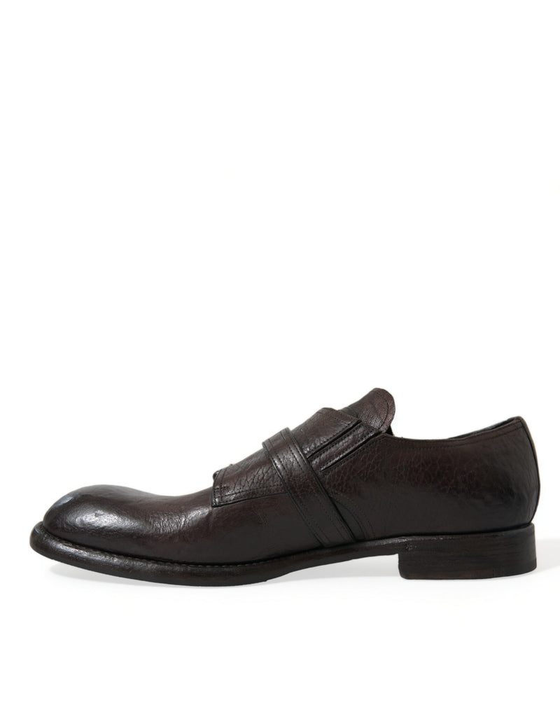 Dolce & Gabbana Elegant Triple Buckle Leather Dress Men's Shoes