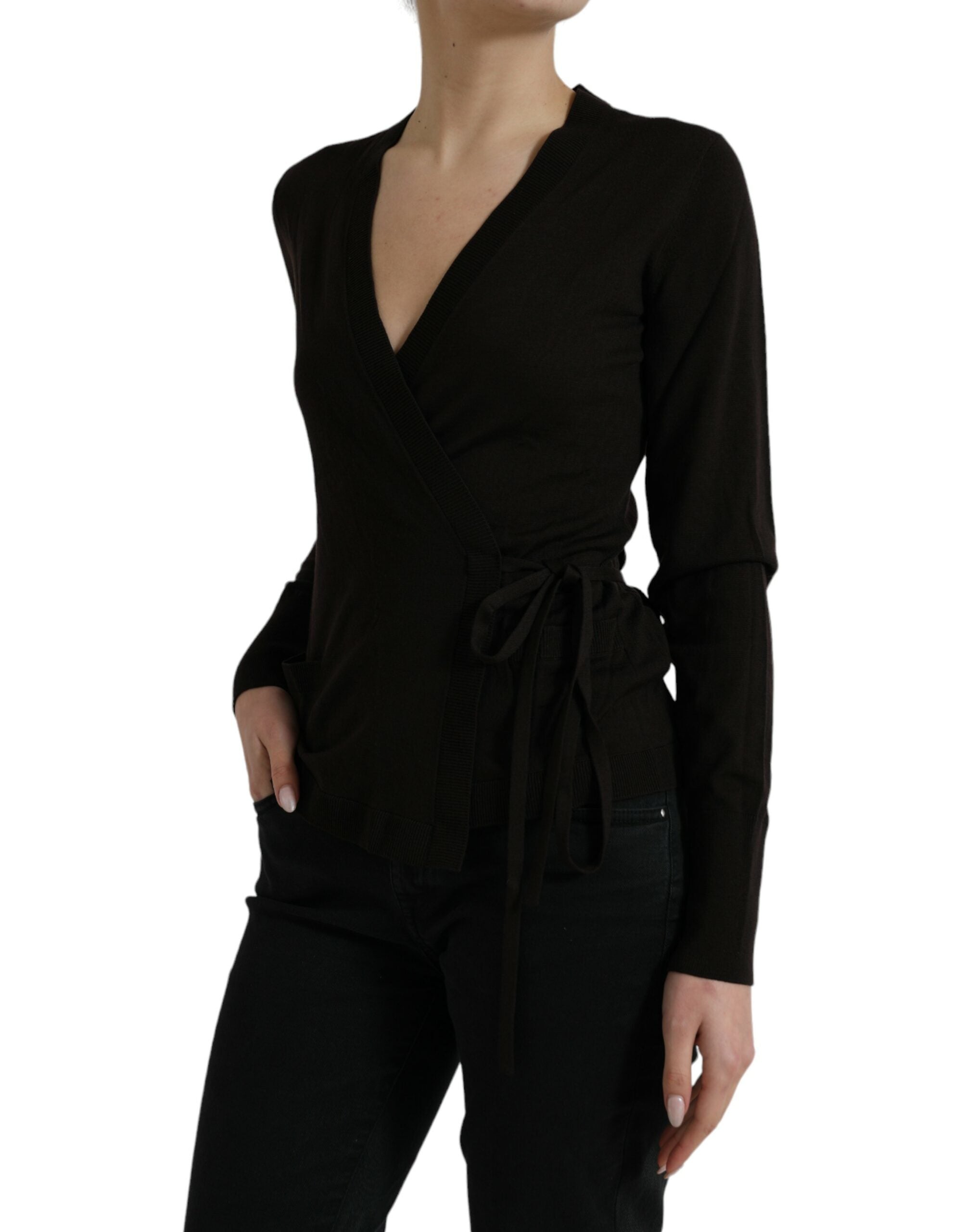 Dolce & Gabbana Elegant Black Virgin Wool Women's Cardigan