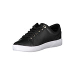 Tommy Hilfiger Black Leather Women Women's Sneaker