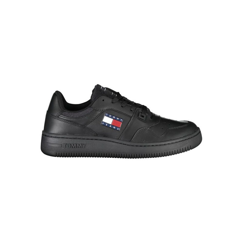 Tommy Hilfiger Black Leather Women Women's Sneaker