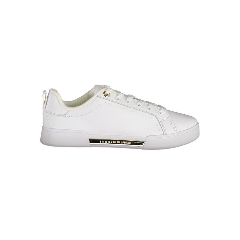 Tommy Hilfiger Chic White Lace-Up Sneakers with Contrast Women's Detail