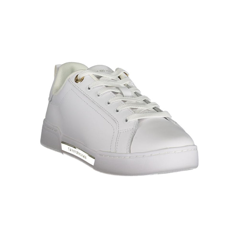 Tommy Hilfiger Chic White Lace-Up Sneakers with Contrast Women's Detail