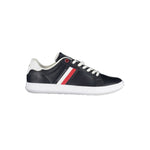 Tommy Hilfiger Sleek Blue Lace-Up Sneakers with Contrast Men's Details