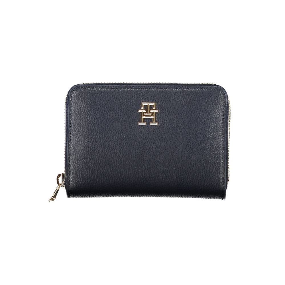 Tommy Hilfiger Sleek Blue Multipurpose Wallet with Zip Women's Closure