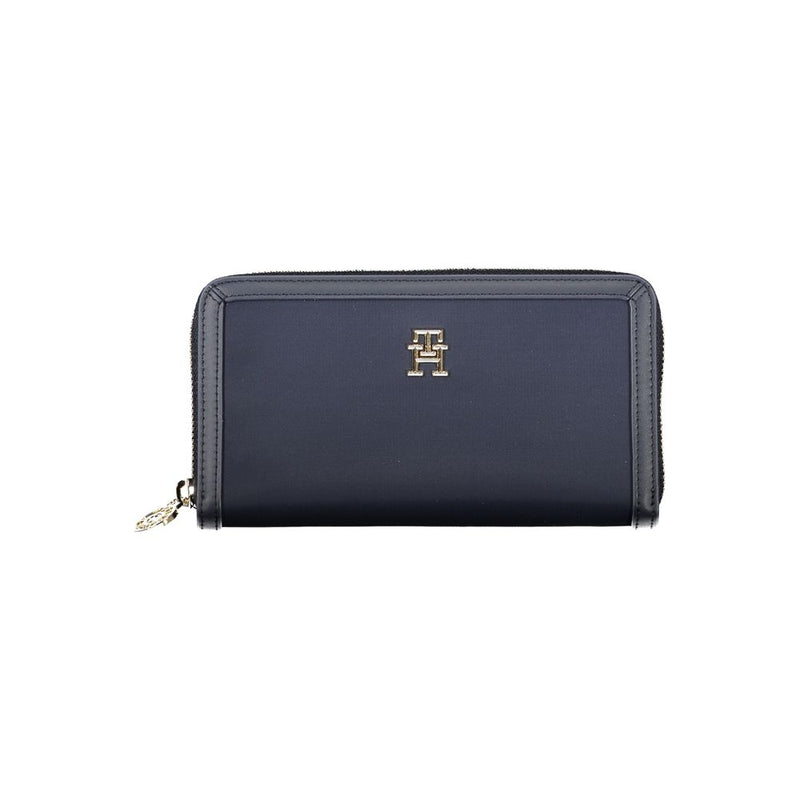 Tommy Hilfiger Chic Sustainable Blue Wallet with Secure Women's Zip