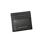 Tommy Hilfiger Sleek Black Leather Card Holder with Contrast Men's Details