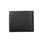 Tommy Hilfiger Elegant Black Leather Wallet with Men's Multi-Compartments