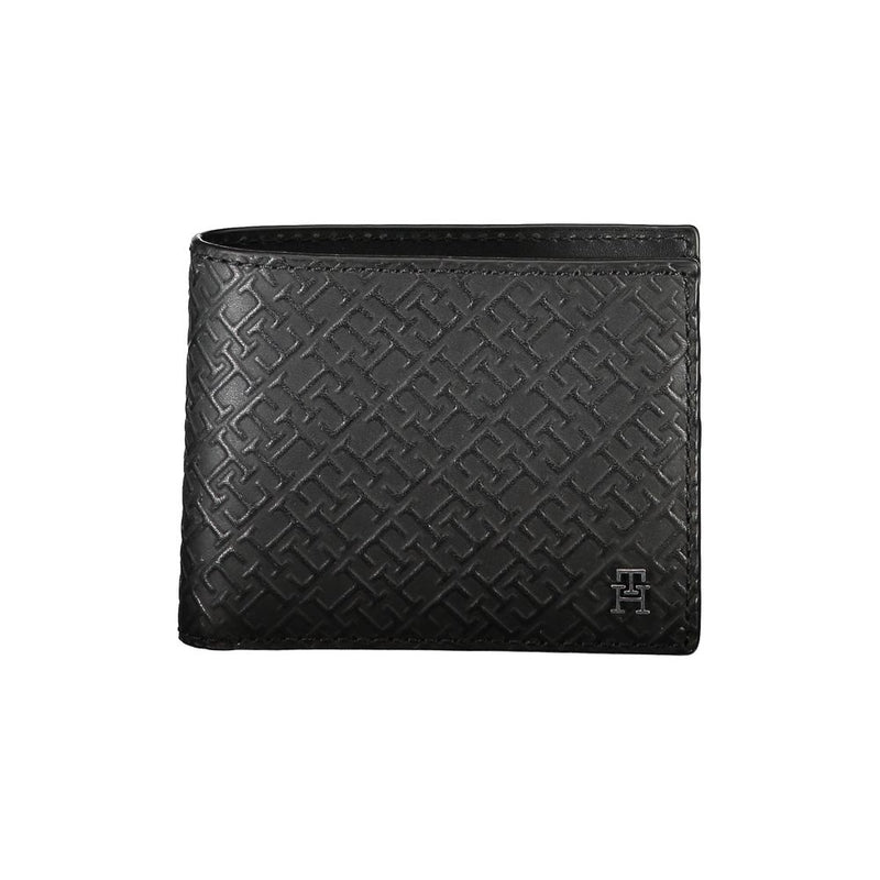 Tommy Hilfiger Elegant Leather Double Card Wallet with Contrast Men's Details