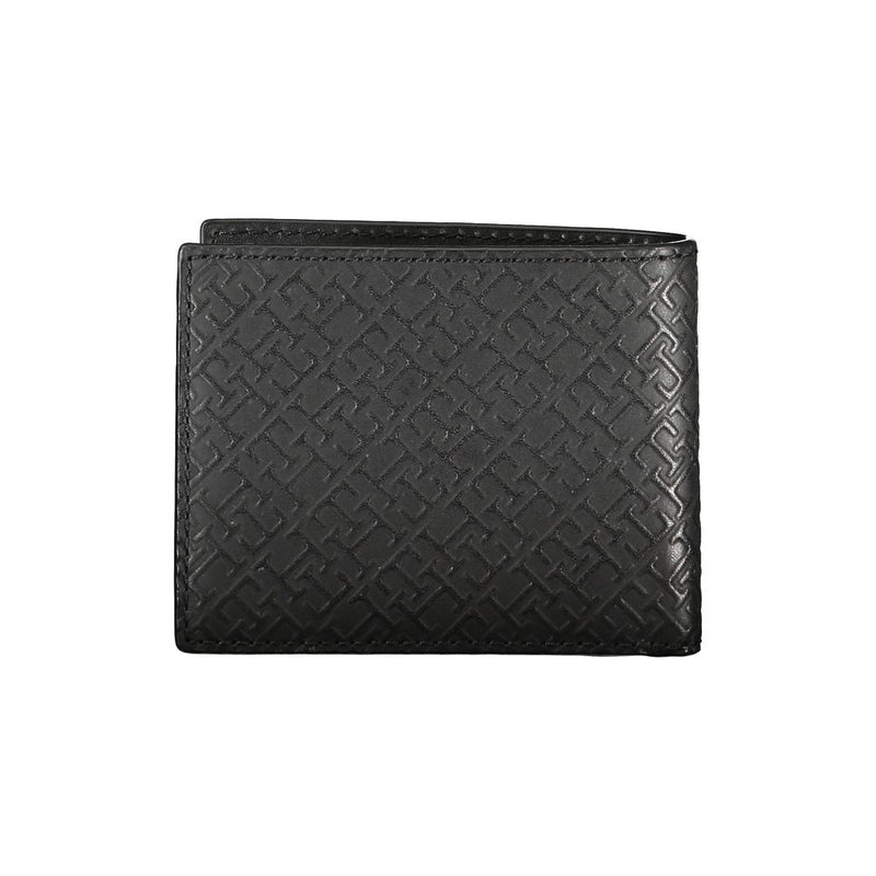 Tommy Hilfiger Elegant Leather Double Card Wallet with Contrast Men's Details