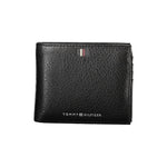 Tommy Hilfiger Sleek Black Leather Wallet with Ample Men's Storage