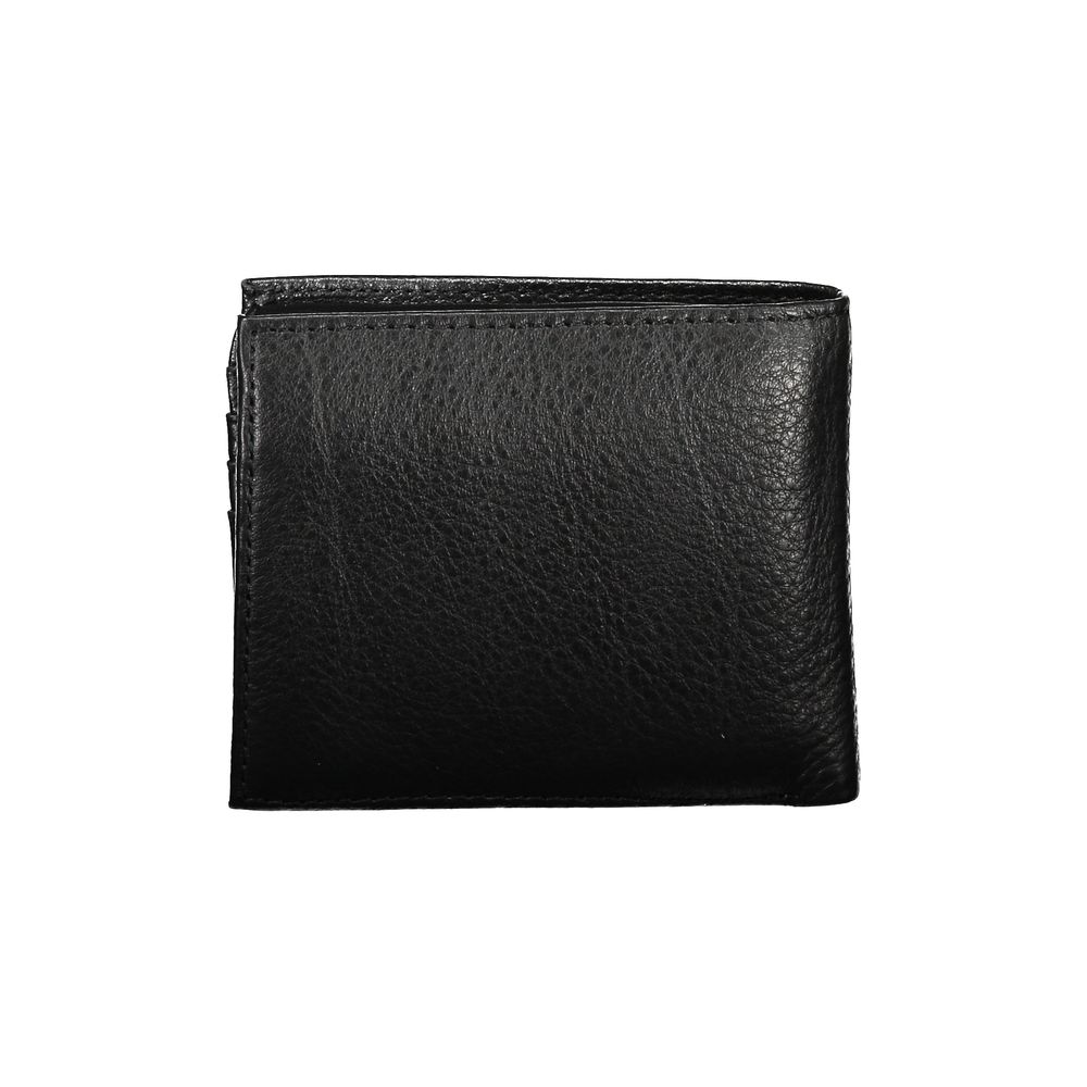 Tommy Hilfiger Sleek Black Leather Wallet with Ample Men's Storage