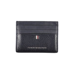 Tommy Hilfiger Sleek Blue Leather Card Holder with Contrast Men's Details