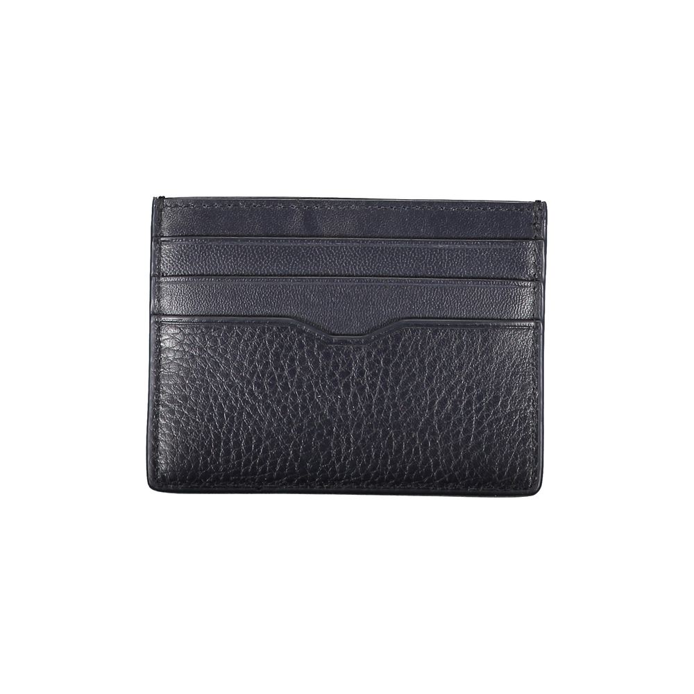 Tommy Hilfiger Sleek Blue Leather Card Holder with Contrast Men's Details