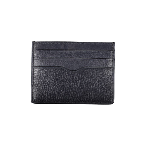 Tommy Hilfiger Sleek Blue Leather Card Holder with Contrast Men's Details