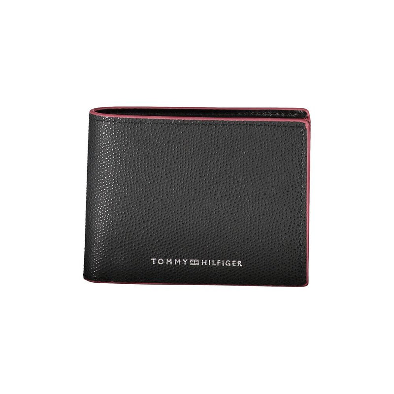 Tommy Hilfiger Elegant Leather Bifold Wallet with Contrast Men's Accents