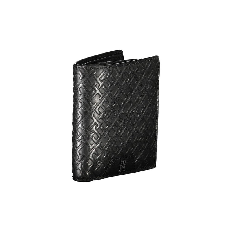 Tommy Hilfiger Sleek Black Leather Dual-Compartment Men's Wallet