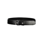 Tommy Hilfiger Chic Black Leather Belt with Metal Women's Buckle