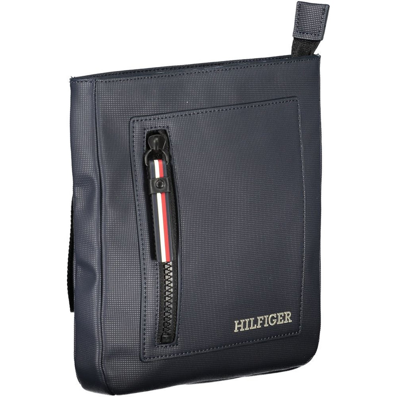 Tommy Hilfiger Chic Blue Shoulder Bag with Contrasting Men's Details