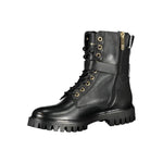 Tommy Hilfiger Chic Black Lace-Up Boots with Zip and Contrast Women's Details