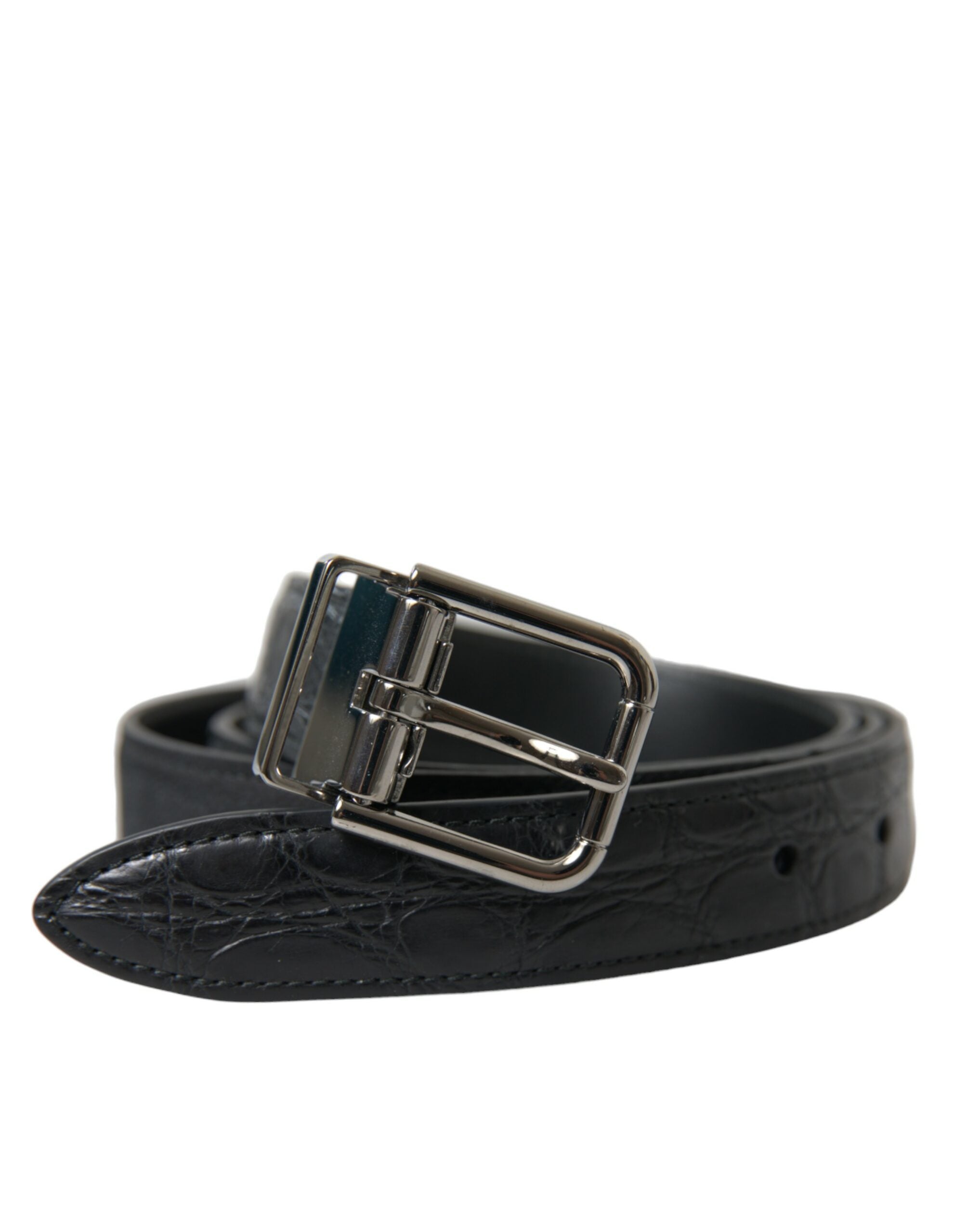 Dolce & Gabbana Elegant Leather Belt with Metal Men's Buckle