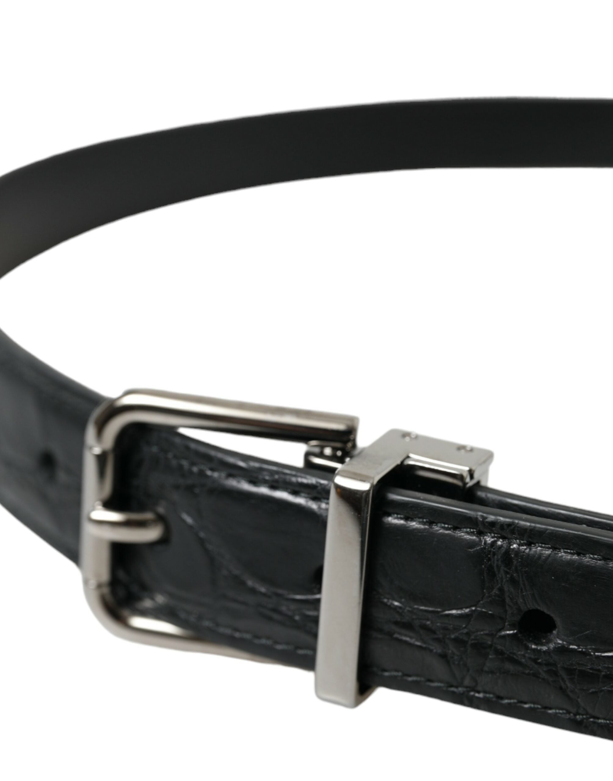 Dolce & Gabbana Elegant Leather Belt with Metal Men's Buckle