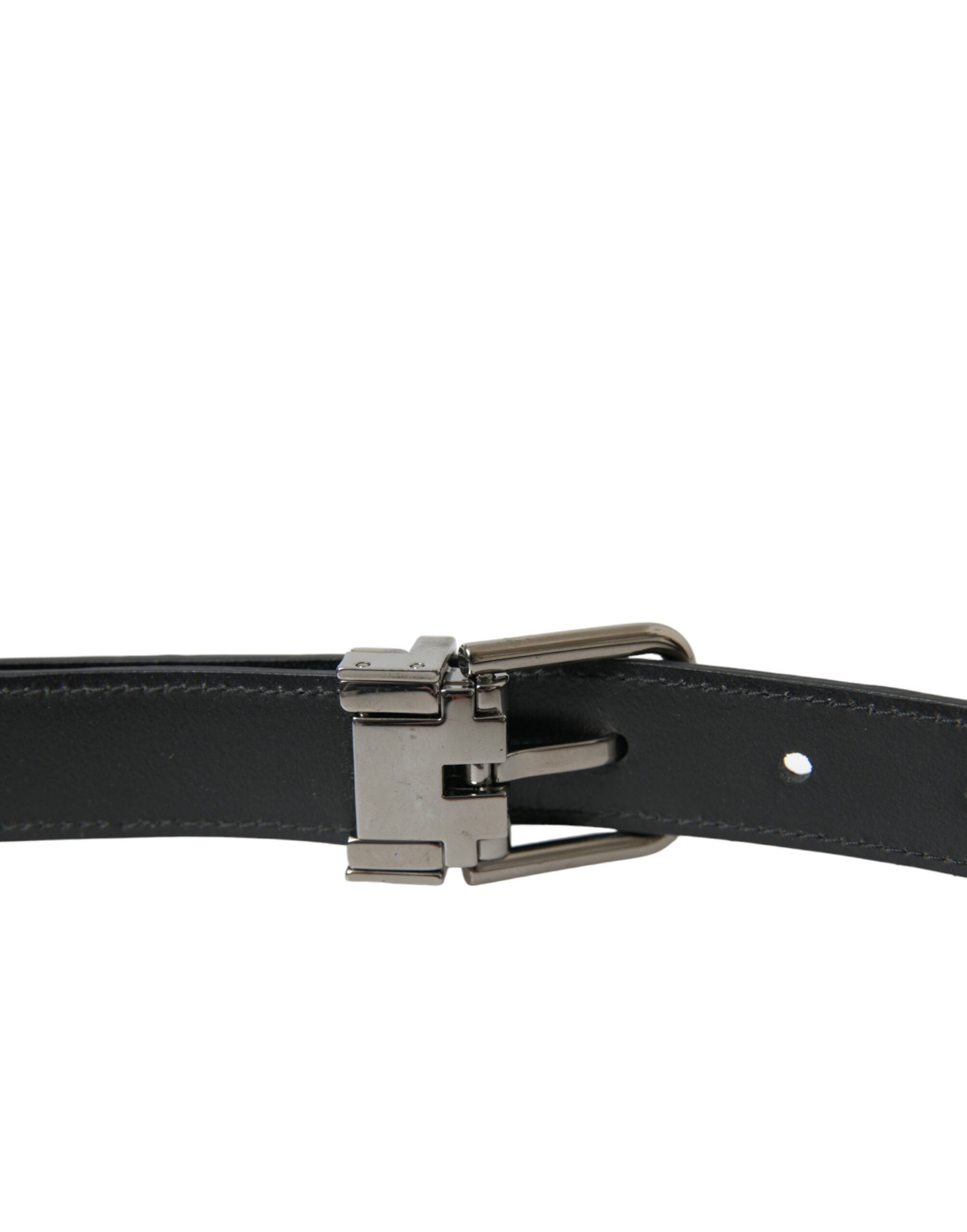 Dolce & Gabbana Elegant Leather Belt with Metal Men's Buckle