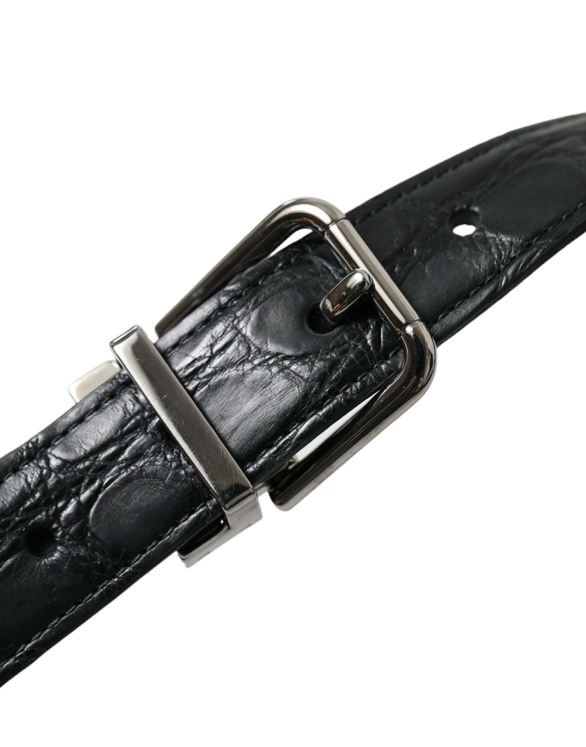 Dolce & Gabbana Elegant Leather Belt with Metal Men's Buckle