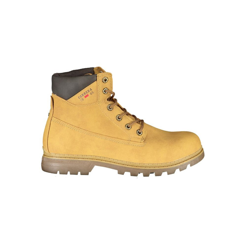 Carrera Vibrant Yellow Lace-Up Boots with Logo Men's Detail