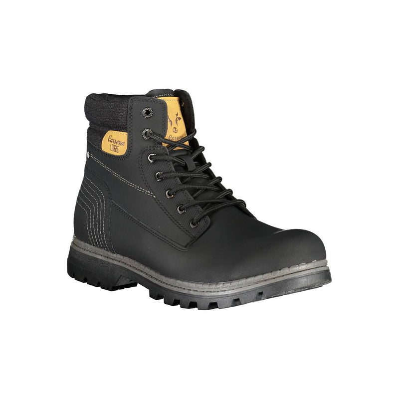 Carrera Sleek Black Laced Boots with Contrast Men's Accents