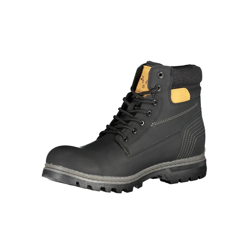 Carrera Sleek Black Laced Boots with Contrast Men's Accents