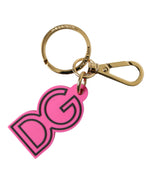 Dolce & Gabbana Chic Gold and Pink Keychain Women's Elegance