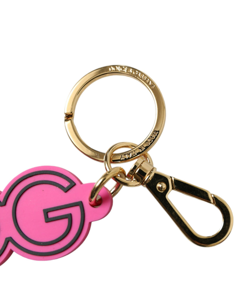 Dolce & Gabbana Chic Gold and Pink Keychain Women's Elegance