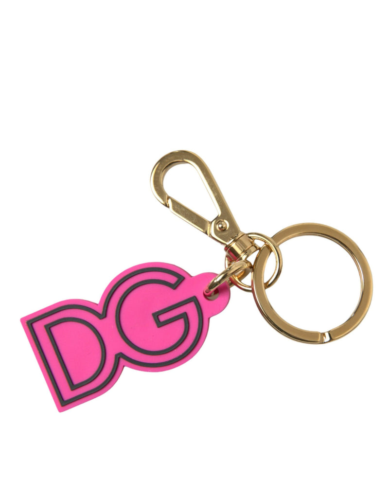 Dolce & Gabbana Chic Gold and Pink Keychain Women's Elegance