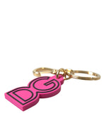 Dolce & Gabbana Chic Gold and Pink Keychain Women's Elegance