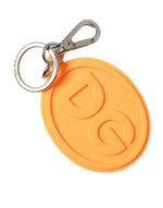 Dolce & Gabbana Elegant Orange Charm Keyring with Silver Women's Detail