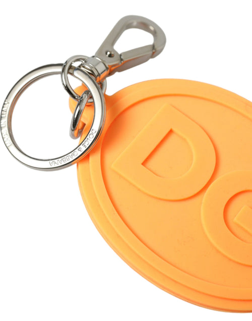 Dolce & Gabbana Elegant Orange Charm Keyring with Silver Women's Detail