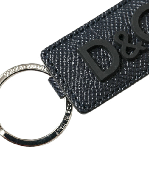 Dolce & Gabbana Elegant Leather Keychain in Black & Women's Silver