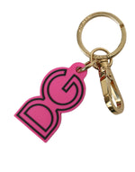 Dolce & Gabbana Chic Gold and Pink Logo Women's Keychain