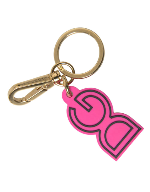 Dolce & Gabbana Chic Gold and Pink Logo Women's Keychain