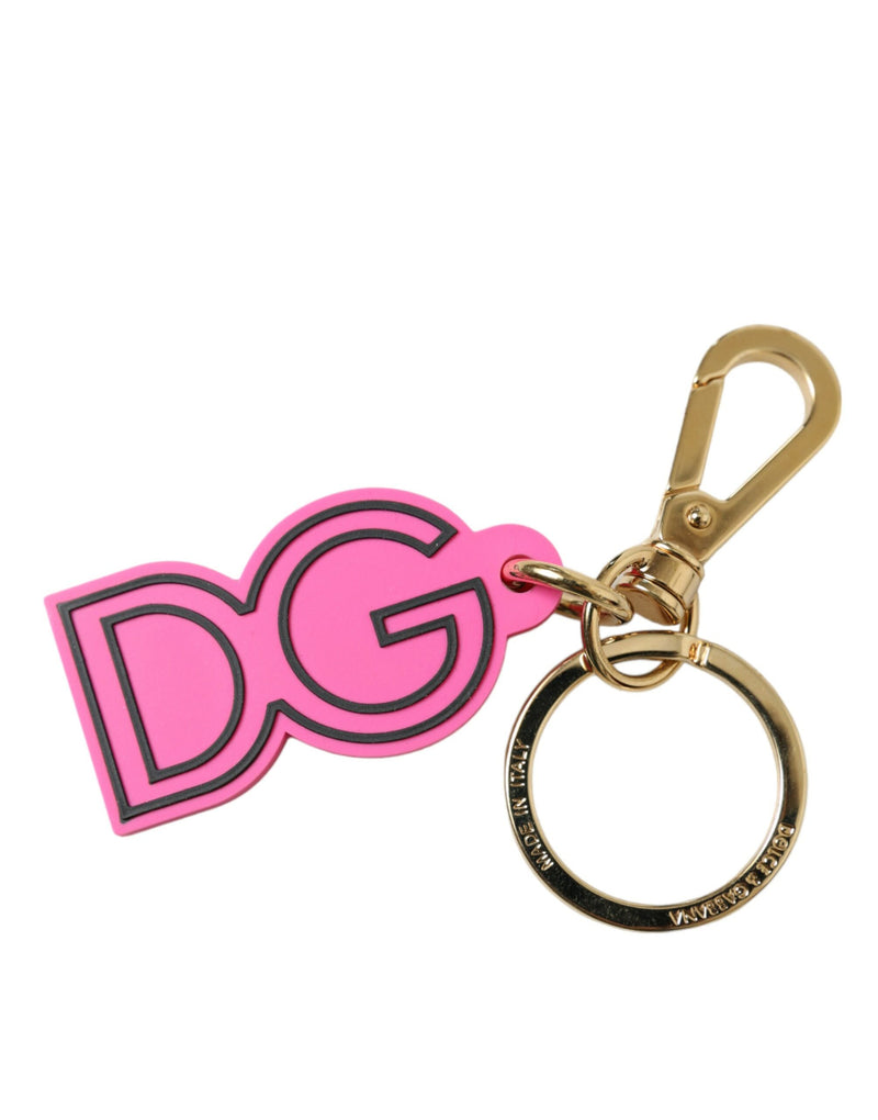 Dolce & Gabbana Chic Gold and Pink Logo Women's Keychain