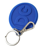 Dolce & Gabbana Elegant Blue Rubber Keychain with Brass Women's Accents